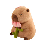Maxbell Capybara Stuffed Animal Plush Accompany Sleep Toy for Adults Kids Boys Girls Flower 30cm