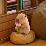Maxbell Capybara Stuffed Animal Plush Accompany Sleep Toy for Adults Kids Boys Girls Flower 30cm