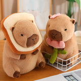 Maxbell Capybara Stuffed Animal Plush Accompany Sleep Toy for Adults Kids Boys Girls Flower 40cm