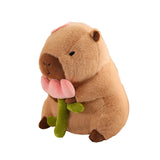 Maxbell Capybara Stuffed Animal Plush Accompany Sleep Toy for Adults Kids Boys Girls Flower 40cm
