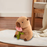Maxbell Capybara Stuffed Animal Plush Accompany Sleep Toy for Adults Kids Boys Girls Flower 40cm