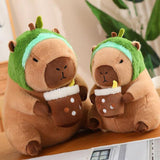 Maxbell Capybara Stuffed Animal Plush Accompany Sleep Toy for Adults Kids Boys Girls Avocado 30cm