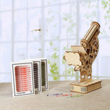 Maxbell Microscope Building Toys 3D Wooden Puzzle for Children Beginners Kids Adults
