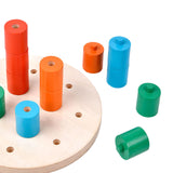 Maxbell Stacking Peg Board Set Count Match Pegboard for Baby Ages 1-3 Years Old Kids