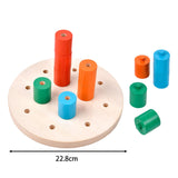 Maxbell Stacking Peg Board Set Count Match Pegboard for Baby Ages 1-3 Years Old Kids