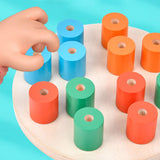 Maxbell Stacking Peg Board Set Count Match Pegboard for Baby Ages 1-3 Years Old Kids