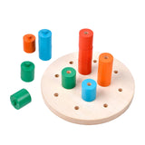 Maxbell Stacking Peg Board Set Count Match Pegboard for Baby Ages 1-3 Years Old Kids