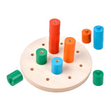 Maxbell Stacking Peg Board Set Count Match Pegboard for Baby Ages 1-3 Years Old Kids