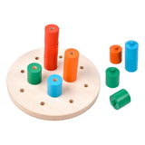 Maxbell Stacking Peg Board Set Count Match Pegboard for Baby Ages 1-3 Years Old Kids