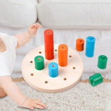 Maxbell Stacking Peg Board Set Count Match Pegboard for Baby Ages 1-3 Years Old Kids