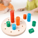 Maxbell Stacking Peg Board Set Count Match Pegboard for Baby Ages 1-3 Years Old Kids