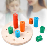Maxbell Stacking Peg Board Set Count Match Pegboard for Baby Ages 1-3 Years Old Kids