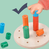 Maxbell Stacking Peg Board Set Count Match Pegboard for Baby Ages 1-3 Years Old Kids