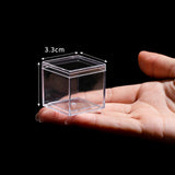 Maxbell 50x Clear Acrylic Display Case 3.3x3.3x3.3cm Small Candy Box for Doll Crafts