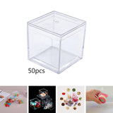 Maxbell 50x Clear Acrylic Display Case 3.3x3.3x3.3cm Small Candy Box for Doll Crafts