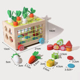 Maxbell Wooden Activity Learning Cube Shape Sorter Toys for Girls Boys Kids Toddlers