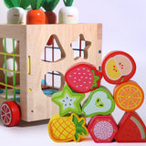 Maxbell Wooden Activity Learning Cube Shape Sorter Toys for Girls Boys Kids Toddlers