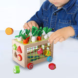 Maxbell Wooden Activity Learning Cube Shape Sorter Toys for Girls Boys Kids Toddlers