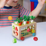 Maxbell Wooden Activity Learning Cube Shape Sorter Toys for Girls Boys Kids Toddlers