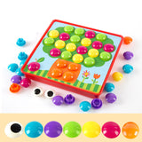 Maxbell Mosaic Peg Boards Game Mushroom Nails Pegboard for Toddlers Girls Boys Gifts