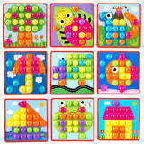 Maxbell Mosaic Peg Boards Game Mushroom Nails Pegboard for Toddlers Girls Boys Gifts