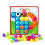 Maxbell Mosaic Peg Boards Game Mushroom Nails Pegboard for Toddlers Girls Boys Gifts