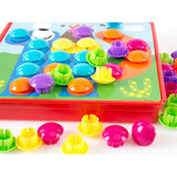 Maxbell Mosaic Peg Boards Game Mushroom Nails Pegboard for Toddlers Girls Boys Gifts