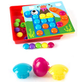 Maxbell Mosaic Peg Boards Game Mushroom Nails Pegboard for Toddlers Girls Boys Gifts