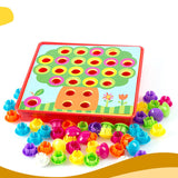 Maxbell Mosaic Peg Boards Game Mushroom Nails Pegboard for Toddlers Girls Boys Gifts