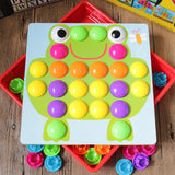 Maxbell Mosaic Peg Boards Game Mushroom Nails Pegboard for Toddlers Girls Boys Gifts