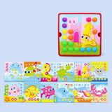 Maxbell Mosaic Pegboard Educational Toys with Pegs for 2 3 4 Year Olds Kids Toddlers Style A