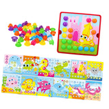 Maxbell Mosaic Pegboard Educational Toys with Pegs for 2 3 4 Year Olds Kids Toddlers Style A