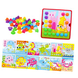 Maxbell Mosaic Pegboard Educational Toys with Pegs for 2 3 4 Year Olds Kids Toddlers Style A