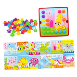 Maxbell Mosaic Pegboard Educational Toys with Pegs for 2 3 4 Year Olds Kids Toddlers Style A