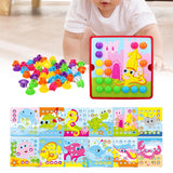 Maxbell Mosaic Pegboard Educational Toys with Pegs for 2 3 4 Year Olds Kids Toddlers Style A