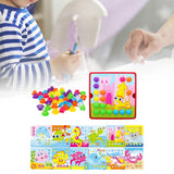 Maxbell Mosaic Pegboard Educational Toys with Pegs for 2 3 4 Year Olds Kids Toddlers Style A