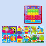 Maxbell Mosaic Pegboard Educational Toys with Pegs for 2 3 4 Year Olds Kids Toddlers Style B