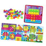 Maxbell Mosaic Pegboard Educational Toys with Pegs for 2 3 4 Year Olds Kids Toddlers Style B