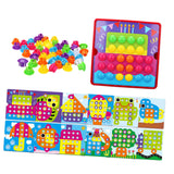 Maxbell Mosaic Pegboard Educational Toys with Pegs for 2 3 4 Year Olds Kids Toddlers Style B