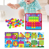Maxbell Mosaic Pegboard Educational Toys with Pegs for 2 3 4 Year Olds Kids Toddlers Style B