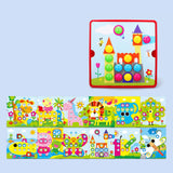 Maxbell Mosaic Pegboard Educational Toys with Pegs for 2 3 4 Year Olds Kids Toddlers Style C