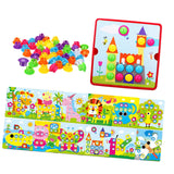 Maxbell Mosaic Pegboard Educational Toys with Pegs for 2 3 4 Year Olds Kids Toddlers Style C