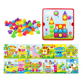 Maxbell Mosaic Pegboard Educational Toys with Pegs for 2 3 4 Year Olds Kids Toddlers Style C