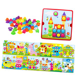 Maxbell Mosaic Pegboard Educational Toys with Pegs for 2 3 4 Year Olds Kids Toddlers Style C