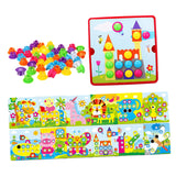 Maxbell Mosaic Pegboard Educational Toys with Pegs for 2 3 4 Year Olds Kids Toddlers Style C