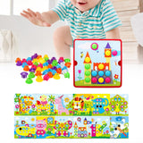 Maxbell Mosaic Pegboard Educational Toys with Pegs for 2 3 4 Year Olds Kids Toddlers Style C