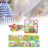 Maxbell Mosaic Pegboard Educational Toys with Pegs for 2 3 4 Year Olds Kids Toddlers Style C