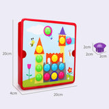 Maxbell Mosaic Pegboard Educational Toys with Pegs for 2 3 4 Year Olds Kids Toddlers Style C