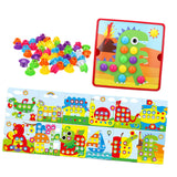 Maxbell Mosaic Pegboard Educational Toys with Pegs for 2 3 4 Year Olds Kids Toddlers Style D