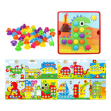 Maxbell Mosaic Pegboard Educational Toys with Pegs for 2 3 4 Year Olds Kids Toddlers Style D